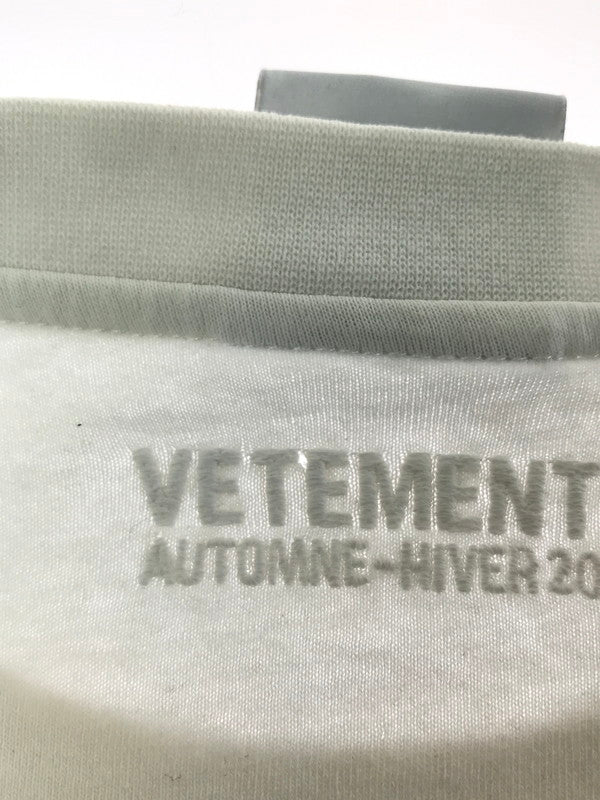 【現状渡し品】【メンズ】 VETEMENTS ヴェトモン 20AW JEANS LOGO T-SHIRT 20年秋冬 ジーンズ ロゴ Tシャツ トップス 141-260131-rt-01-tag サイズ:L カラー:ホワイト 万代Net店