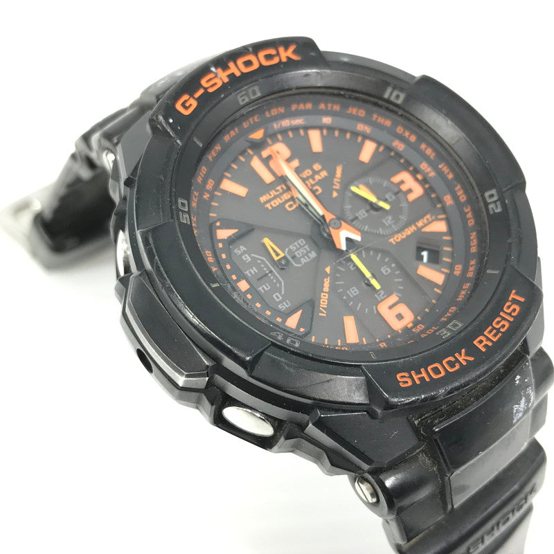 【現状渡し品】【メンズ】 G-SHOCK ジーショック MASTER OF G GRAVITYMASTER SKY COCKPIT GW-3000B-1AJF グラビティマスター スカイコックピット タフソーラー腕時計 196-260415-na-01-tag カラー:ブラック/オレンジ 万代Net店