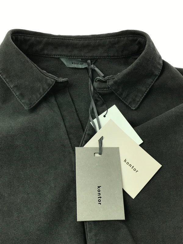 【中古美品】【メンズ】 KONTOR コントール PIGMENT DYEING BIG POLO LS KON-02253 ピグメント ビッグ ポロシャツ 140-260309-na-17-tag サイズ:1 カラー:チャコール 万代Net店