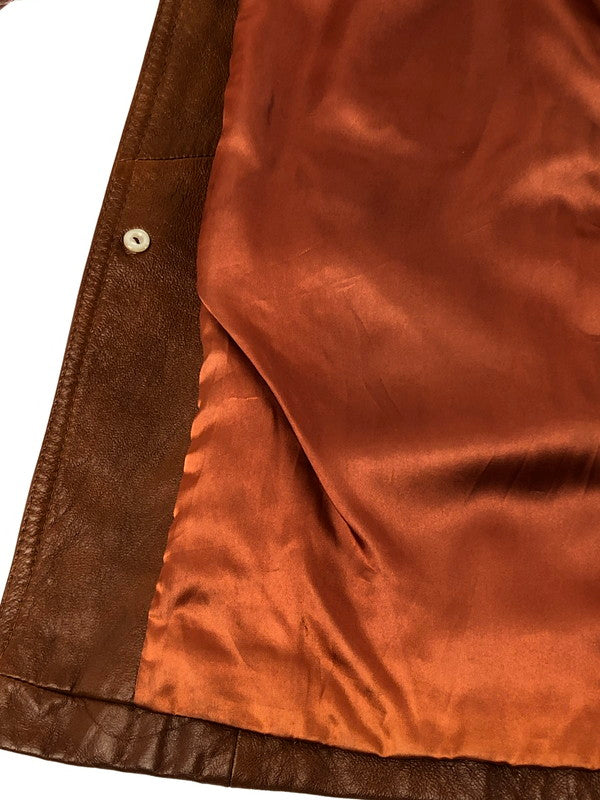 【中古品】【メンズ】 Lewis Leathers ルイスレザー LEATHERS BY JEFFERY レザー バイ ジェフリー 70’s LEATHER COAT 70年代 レザーコート ヴィンテージ アウター 146-260319-rt-03-tag サイズ:40 カラー:ブラウン 万代Net店