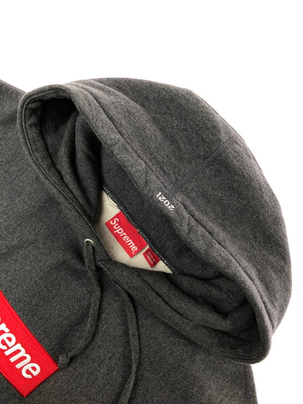 【中古品】【メンズ】 Supreme シュプリーム 21AW BOX LOGO HOODED SWEATSHIRT ボックスロゴ フーデッド スウェット シャツ パーカー トップス 149-260320-rt-16-tag サイズ:M カラー:グレー 万代Net店