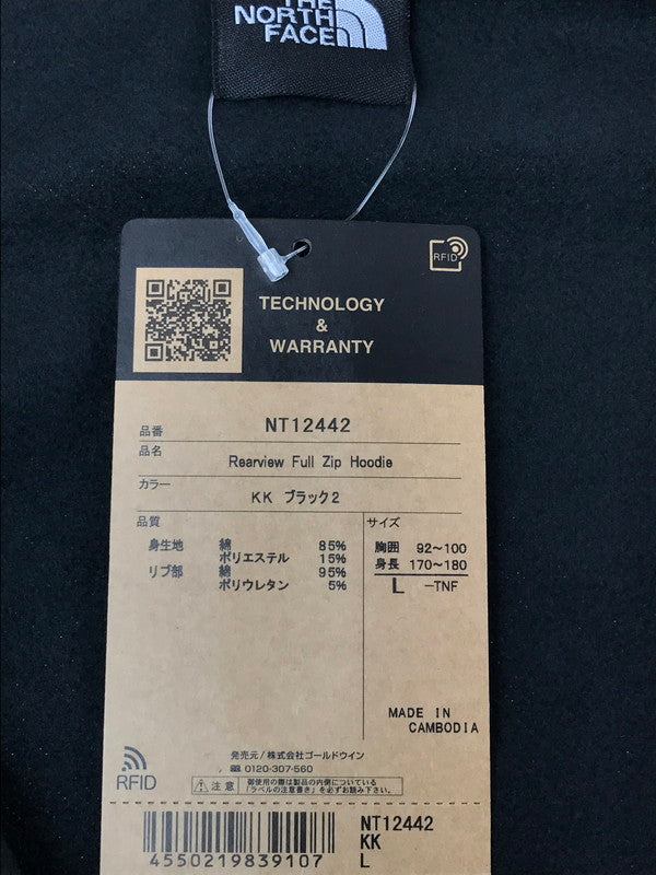 【中古美品】【メンズ】 THE NORTH FACE ザ・ノースフェイス REARVIEW FULL ZIP HOODIE NT12442 リアビュー フルジップ フーディ パーカー 144-260324-na-04-tag サイズ:L カラー:ブラック 万代Net店