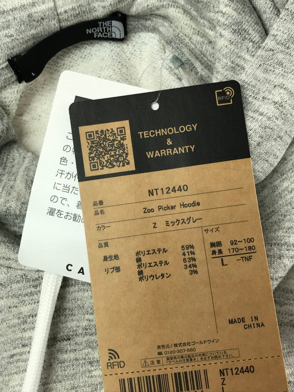 【中古美品】【メンズ】 THE NORTH FACE ザ・ノースフェイス ZOO PICKER HOODIE NT12440 ズーピッカーフーディ プルオーバーパーカー 144-260324-na-02-tag サイズ:L カラー:ミックスグレー 万代Net店