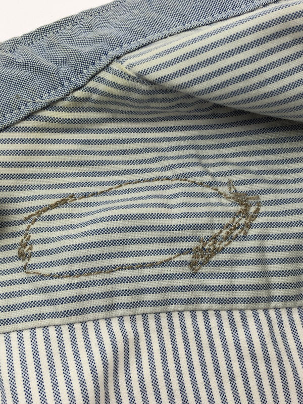 【中古品】【メンズ】 RRL ダブルアールエル L/S BD STRIPE SHIRT LHS-PM-KS-6500 ロングスリーブ ボタンダウン シャツ トップス 145-260403-rt-09-tagh サイズ:XS カラー:ライトブルー/ホワイト 万代Net店