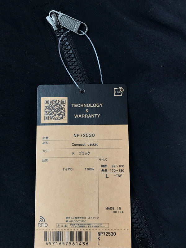 【中古美品】【メンズ】 THE NORTH FACE ザ・ノースフェイス COMPACT JACKET NP72530 コンパクトジャケット ナイロンジャケット ライトアウター 144-260324-na-15-tag サイズ:L カラー:ブラック 万代Net店