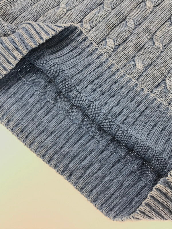 【中古品】【メンズ】 POLO RALPH LAUREN ポロ ラルフローレン ELBOW PATCH CABLE KNIT SWEATER エルボー パッチ ケーブル ニット セーター トップス 168-260508-ty-08-tag サイズ:M カラー:インディゴ 万代Net店