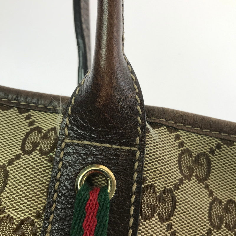 【中古品】【レディース】 GUCCI グッチ GG CANVAS PRINCY LINE RIBBON TOTE BAG 163805 GGキャンバス プリンシーラインリボントートバッグ カバン 180-260421-rt-29-tagh カラー:ブラウン 万代Net店