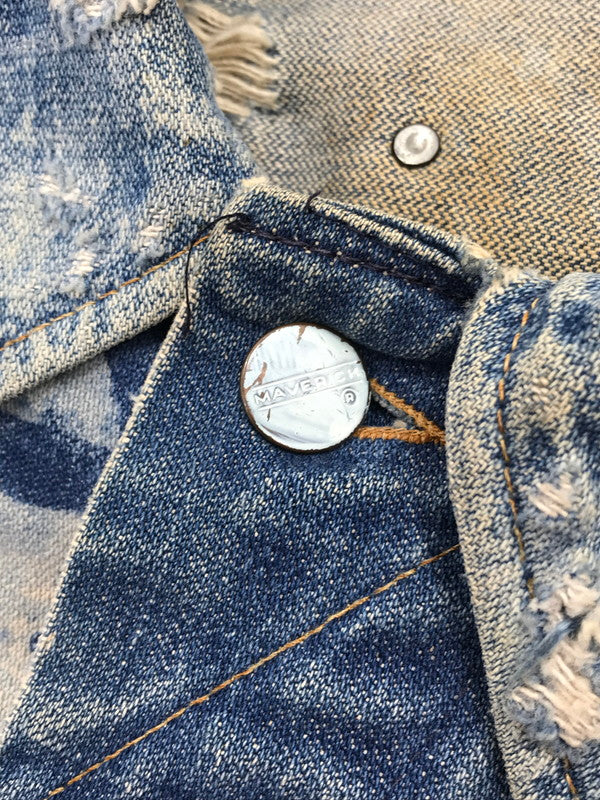 【現状渡し品】【メンズ】 VINTAGE 推定70S-80S WAPPEN DAMAGE DENIM JACKET ワッペン ダメージ デニムジャケット MAVERICKボタン ライトアウター 146-260519-na-18-tagh サイズ:サイズ不明 下記参照 カラー:インディゴ 万代Net店