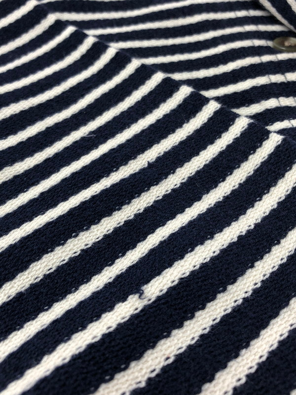 【中古品】【メンズ】 EDDIE BAUER エディー バウアー 90'S SUMMER KNIT BORDER SHIRT 90年代 サマーニット ボーダー シャツ 長袖シャツ 146-260531-na-18-tagh サイズ:XS カラー:ネイビー/ホワイト 万代Net店