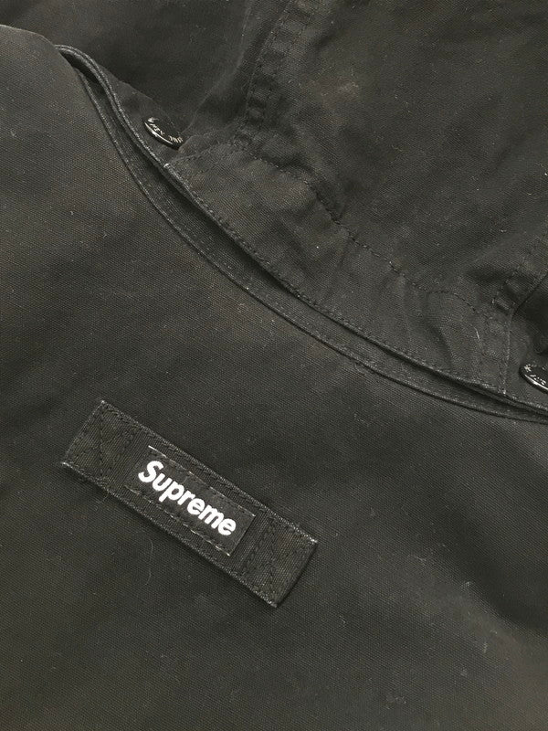 【中古品】【メンズ】 SUPREME シュプリーム 23AW LEATHER COLLAR UTILITY JACKET レザー カラー ユーティリティ ジャケット ライトアウター 149-260701-rt-19-tag サイズ:L カラー:ブラック 万代Net店