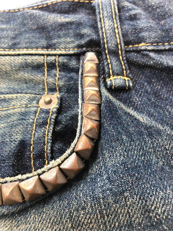 【現状渡し品】【メンズ】 HYSTERIC GLAMOUR ヒステリック グラマー 24SS STUDS DENIM PANTS 02241AP16 RCR加工 スタッズ デニム パンツ ジーンズ ボトムス 151-260627-rt-23-tagh サイズ:32 カラー:ブルー 万代Net店