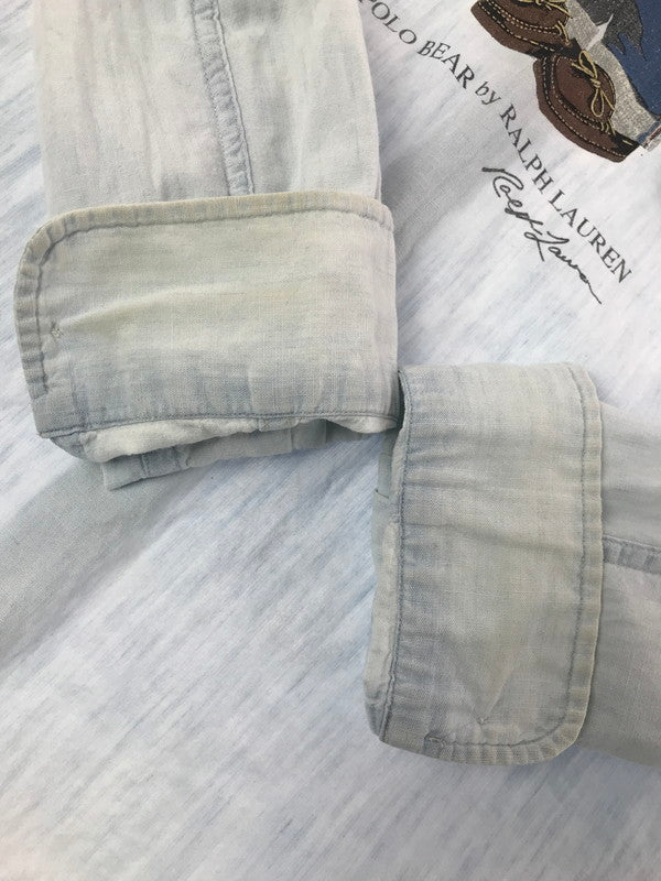 【中古品】【メンズ】 POLO RALPH LAUREN ポロ・ラルフローレン POLO BEAR BD L/S SHIRT 0200011589 ポロ ベア ボタンダウン ロングスリーブ シャツ 147-260717-rt-14-tagh サイズ:M カラー:ブルー 万代Net店
