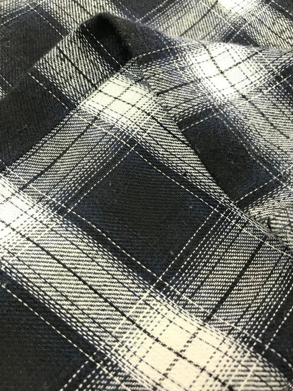 【中古品】【メンズ】 SCHOTT ショット OMBRE CHECK SHIRT BLUE BLACK WHITE 782-4220008 オンブレ チェック シャツ 半袖シャツ トップス 145-260723-rt-17-tagh サイズ:M カラー:ブラック 万代Net店