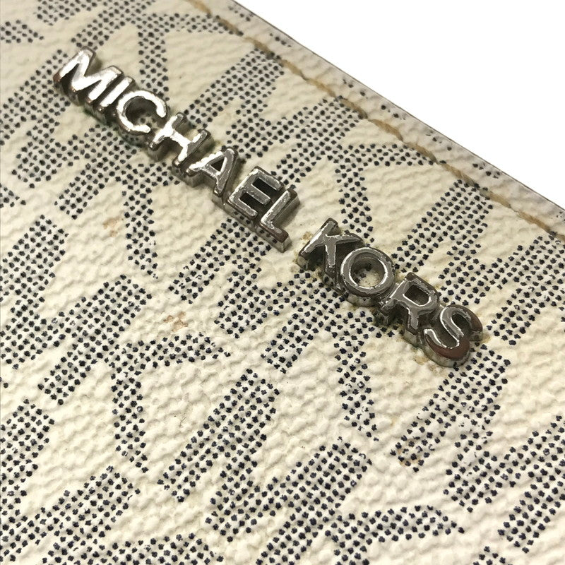 【現状渡し品】【レディース】 MICHAEL KORS マイケルコース LONG WALLET ラウンドファスナー ロングウォレット 長財布 201-260802-hi-16-tagh カラー:ホワイト 万代Net店