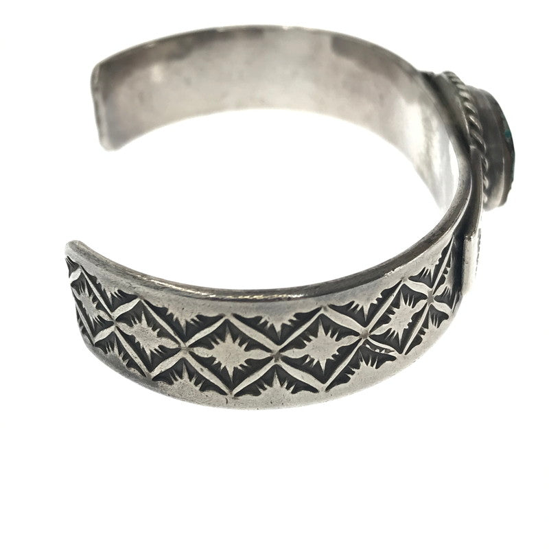 【現状渡し品】【メンズ】 USED TURQUOISE STAMP WORK BANGLE ターコイズ スタンプ ワーク バングル アクセサリー 191-260907-na-10-tagh カラー:シルバー 万代Net店