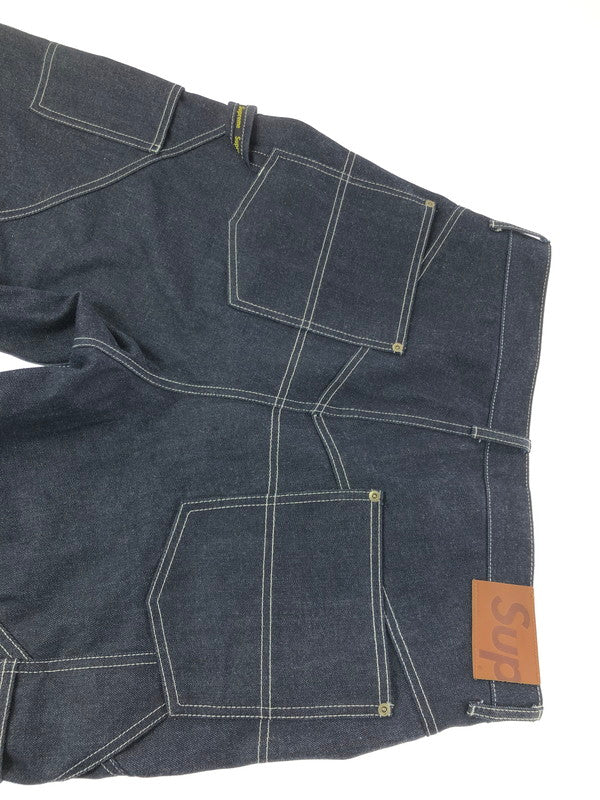 【中古品】【メンズ】 SUPREME シュプリーム 26SS CONTRAST STITCH DOUBLE KNEE PAINTER JEAN 26年春夏 コントラスト ステッチ ダブル ニー ペインター ジーンズ 149-201023-ty-32-tagh サイズ:34 カラー:インディゴ 万代Net店