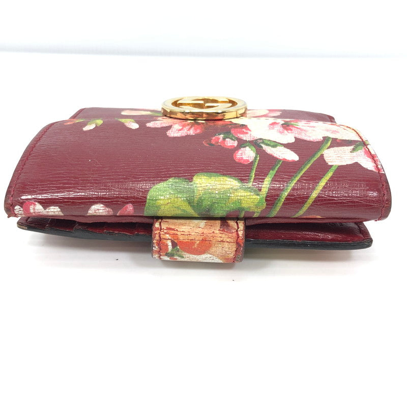 【現状渡し品】【レディース】 GUCCI グッチ BLOOMS INTERLOCKING G FLOWER 369676-2184 ブルームス インターロッキングG フラワー 二つ折り財布 181-261028-rt-05-tagh カラー:レッド 万代Net店