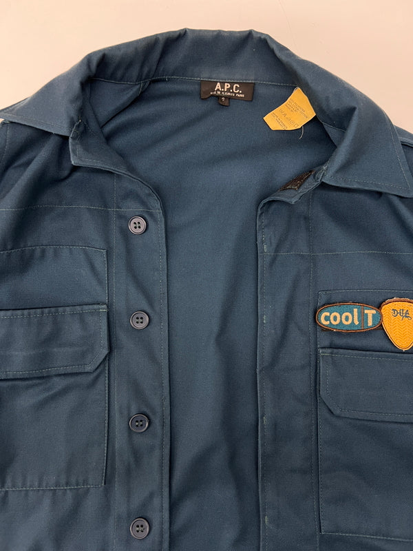 【中古品】【メンズ】 A.P.C アーペーセー MILITARY SHIRT JACKET ミリタリー シャツジャケット ライトアウター ワッペン付き 178-260720-kk-03-hon サイズ:S カラー:ネイビー 万代Net店