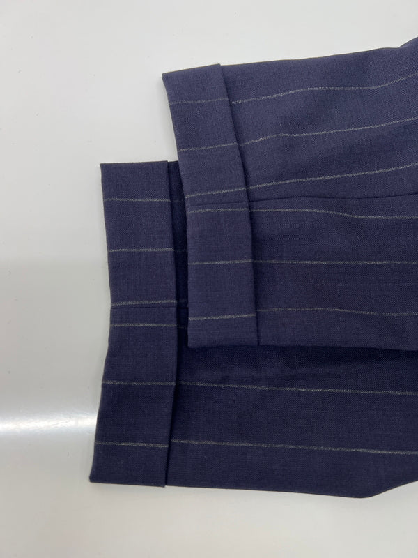 【中古品】【メンズ】 WACKO MARIA ワコマリア DOUBLE PLEATED TROUSERS ドーメル プリーツトラウザーズ ボトムス パンツ 142-260628-kk-04-hon サイズ:XL カラー:ネイビー 万代Net店