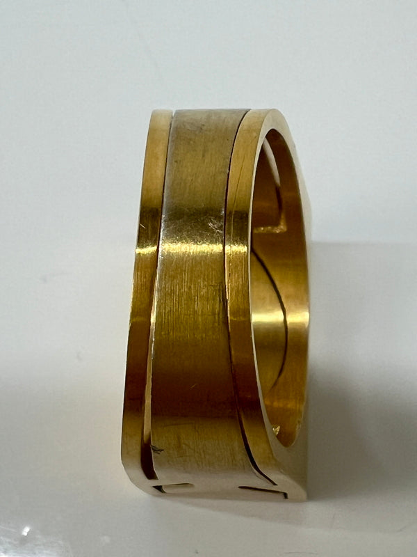 【中古品】【メンズ】 HUF ハフ CIRCLE H STASH RING サークル H スタッシュ リング アクセサリー 指輪 192-260727-kk-13-hon カラー:GOLD 21号 万代Net店