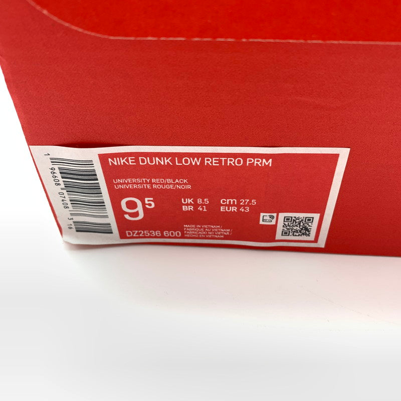 【中古美品】【メンズ】 NIKE ナイキ DZ2536‐600 DUNK LOW RETRO PRM スニーカー 靴 160-260618-st-17-otoh カラー:ユニバーシティレッド / ライトシルバー / ホワイト / ブラック 万代Net店