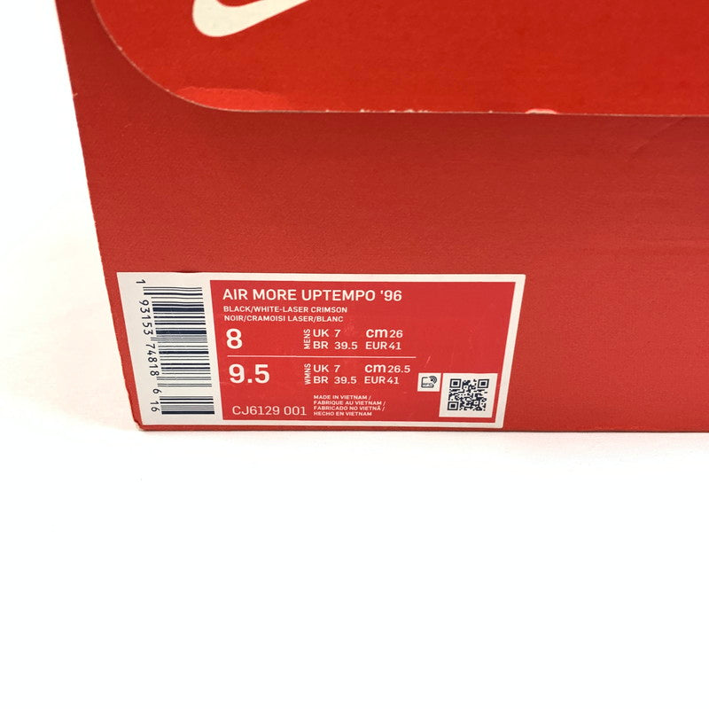 【中古美品】【メンズ】 NIKE ナイキ CJ6129-001 AIR MORE UPTEMPO "LASER CRIMSON" スニーカー 靴 160-260603-st-01-otoh カラー:ラック/ホワイト/レーザークリムゾン 万代Net店