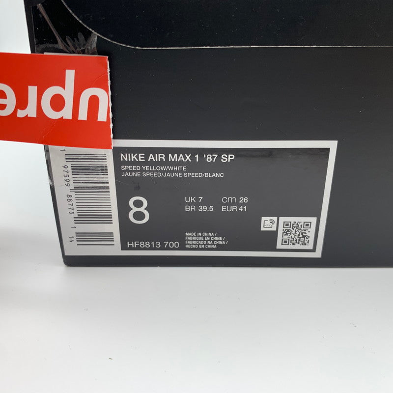 【中古美品】【メンズ】 Supreme × NIKE シュプリーム ナイキ HF8813-700 AIR MAX 1 87 SP スニーカー 靴 160-260601-st-12-otoh カラー:スピードイエロー/ホワイト 万代Net店