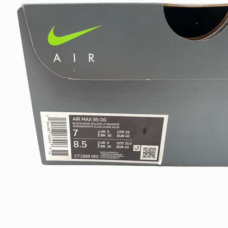 【中古美品】【メンズ】 NIKE ナイキ CT1689-001 AIR MAX 95 OG スニーカー 靴 160-260613-st-02-otoh カラー:ブラック/クローム/ネオンイエロー/ライトグラファイト 万代Net店