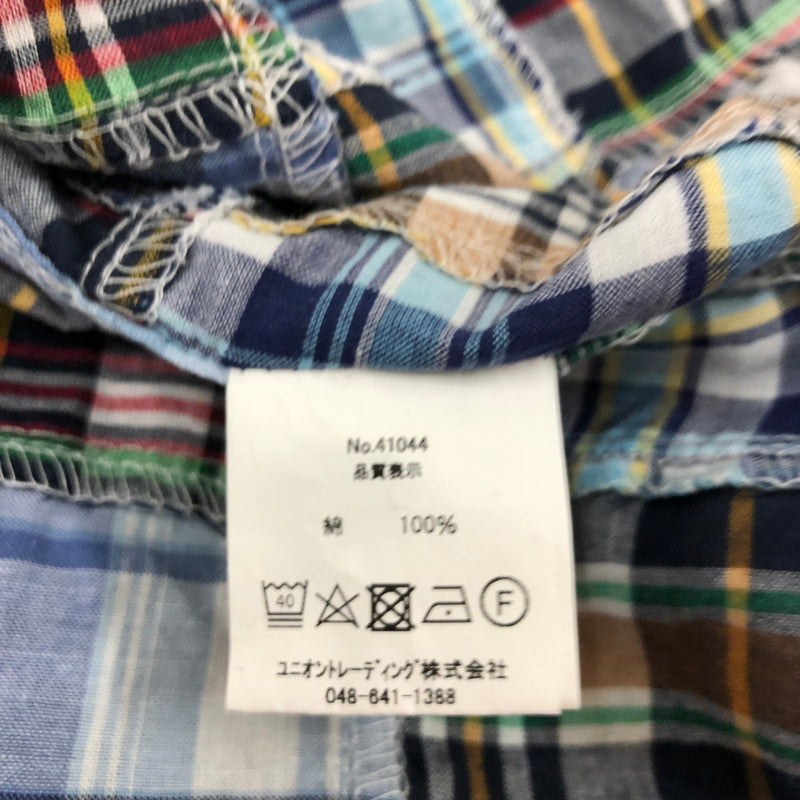 【中古品】【メンズ】 UNIVERD72 ユニバード72 長袖シャツ パッチワークデザイン 147-260722-sm-12-otoh サイズ:XL カラー:ブルー 万代Net店