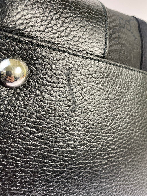 【中古品】【メンズ/レディース】 GUCCI グッチ 2way ボストンバッグ 449180 GGナイロン レザー ブラック ショルダーバッグ 鞄 180-250223-AS-4-min カラー:ブラック 万代Net店