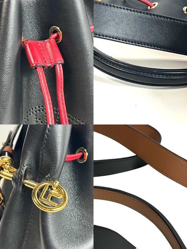 【中古美品】【レディース】 美品 FENDI フェンディ モントレゾール レッド 8BT309 ショルダーバッグ 180-250817-SS-03-ich カラー:ブラック×ブラウン×レッド 万代Net店