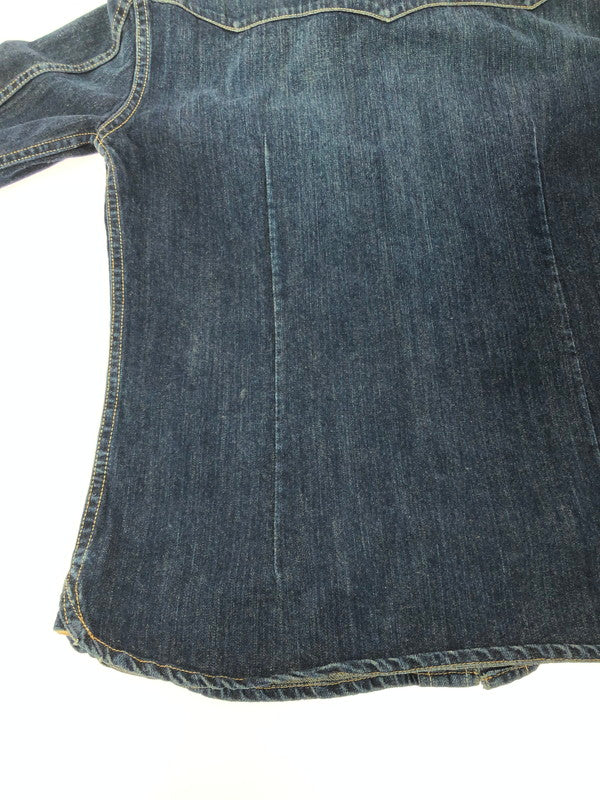 【中古品】【メンズ】 THE FLAT HEAD ザフラットヘッド DENIM WESTERN L/S SHIRT デニム ウエスタン シャツ 長袖シャツ 145-261001-na-22-tagh サイズ:L(40) カラー:インディゴ 万代Net店