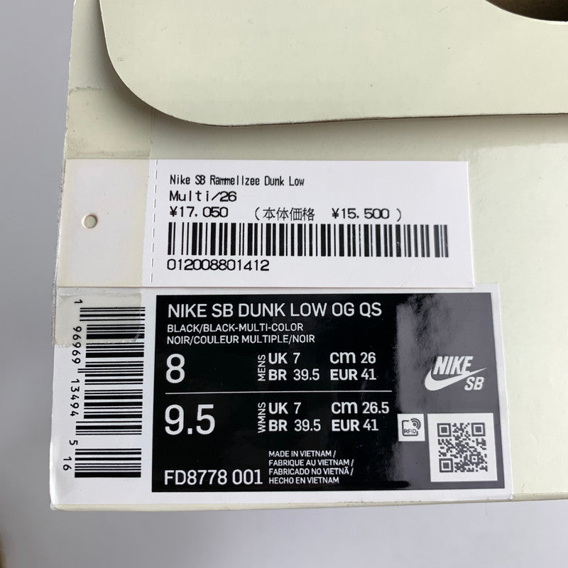 【中古品】【メンズ】 NIKE SB×SUPREME ナイキ×シュプリーム FD8778-001 DUNK LOW "RAMMELLZEE" カラー黒.白.総柄 SIZE:26.0cm スニーカー 靴 160-260712-ky-08-fuzh 万代Net店