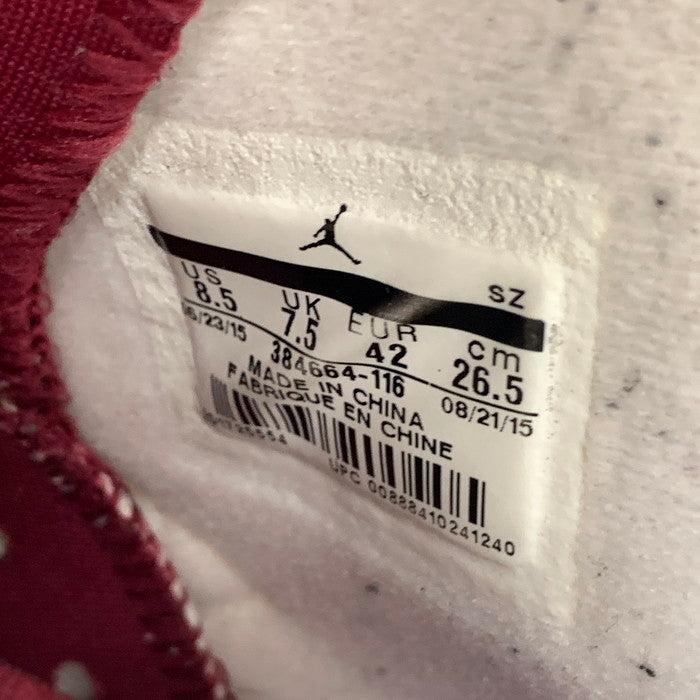 【中古品】【メンズ】 NIKE ナイキ 384664-116 AIR JORDAN 6 RETRO "MAROON" エアジョーダン 6 マルーン 2015 160-250810-gm-37-fuz サイズ:26.5cm カラー:ホワイト レッド 万代Net店