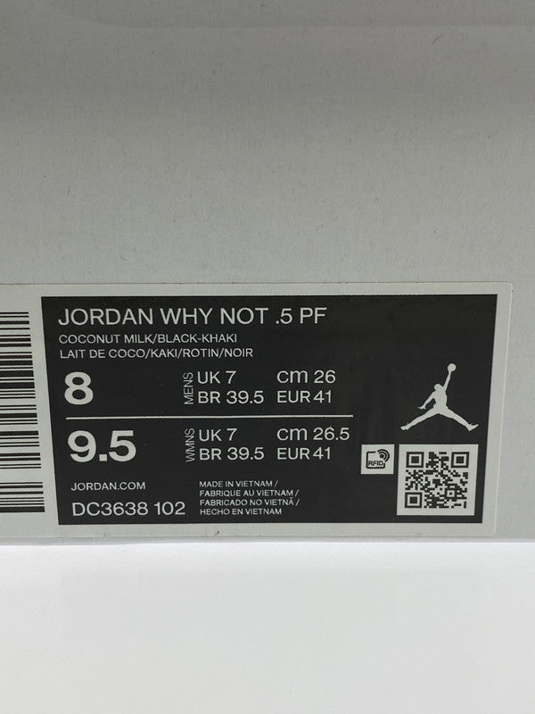 【中古美品】【メンズ】 NIKE ナイキ JORDAN WHY NOT ZER0.5 COCONUT MILK KHAKI RATTAN BLACK DC3638-102 ジョーダン ワイノットゼロ.5 スニーカー 160-250829-em-15-min サイズ:26.0cm カラー:ココナッツミルク/カーキ/ラタン/ブラック 万代Net店