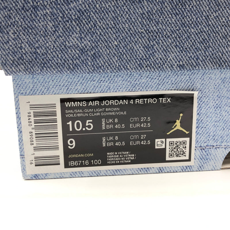 【中古美品】【メンズ】 NIKE ナイキ WOMEN'S AIR JORDAN 4 DENIM "WORN BLUE" IB6716-100 ウィメンズ エアジョーダン4 デニム ウォーンブルー スニーカー シューズ 靴 160-261014-hn-09-fur サイズ:27.5cm US10.5 カラー:ブルー/ホワイト 万代Net店