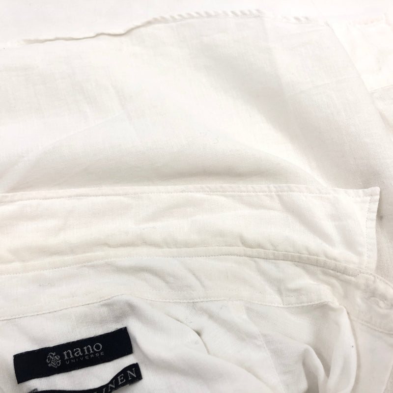 【中古品】【メンズ】 NANO UNIVERSE ナノユニバース FRENCH LINEN L/S SHIRT フレンチリネン 長袖シャツ カジュアルシャツ トップス 147-260722-hn-10-fur サイズ:S カラー:ホワイト 万代Net店