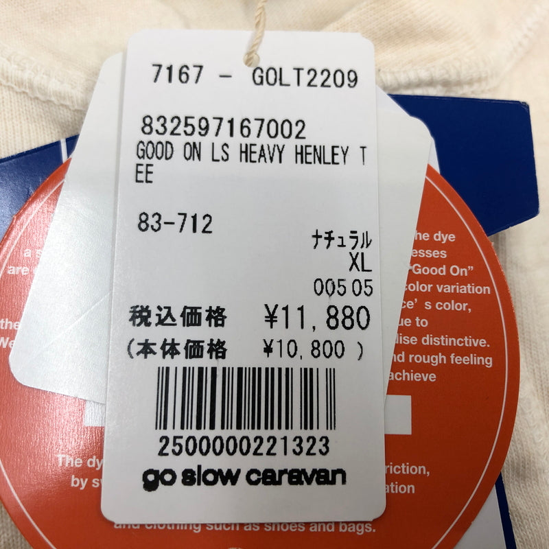 【中古美品】【メンズ】 GOOD ON グッドオン LS HEAVY HENRY TEE 832597167002 ヘビー ヘンリー 長袖Tシャツ トップス 140-260723-hn-06-fur サイズ:XL カラー:ナチュラル 万代Net店