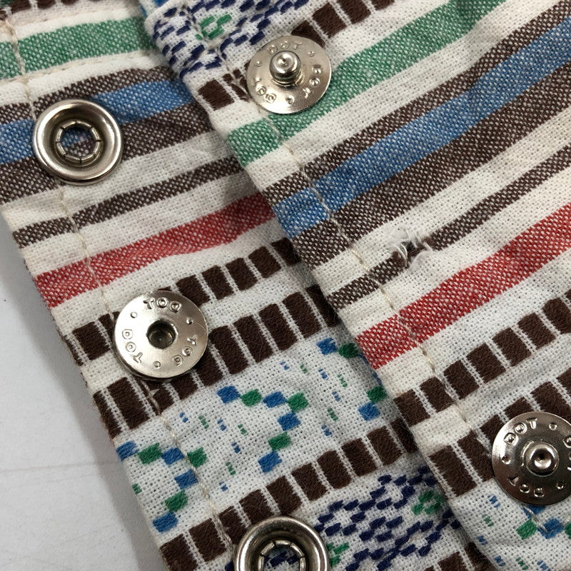 【中古品】【メンズ】 INDIAN MOTORCYCLE インディアンモーターサイクル MULTI STRIPE WESTERN LS SHIRT マルチストライプ ウエスタン 長袖シャツ カジュアルシャツ トップス 145-260507-hn-11-fur サイズ:M カラー:マルチカラー 万代Net店