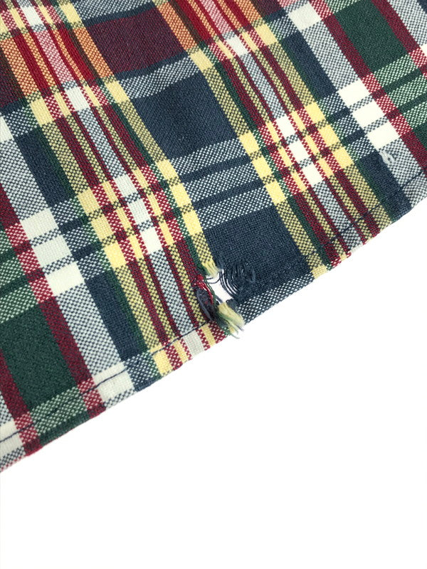 【現状渡し品】【メンズ】 90’s BAND COLLAR L/S CHECK SHIRT 90年代 バンドカラー チェックシャツ 146-240301-kk-44-tag サイズ:L カラー:マルチカラー 万代Net店
