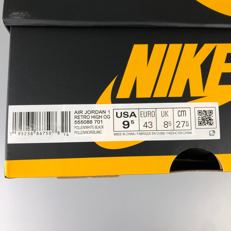 【中古品】【メンズ】 NIKE ナイキ 555088-701/AIR JORDAN 1 HIGH OG POLLEN 160-250703-SY-02-iwa サイズ:27.5 カラー:YELLOW BLACK 万代Net店