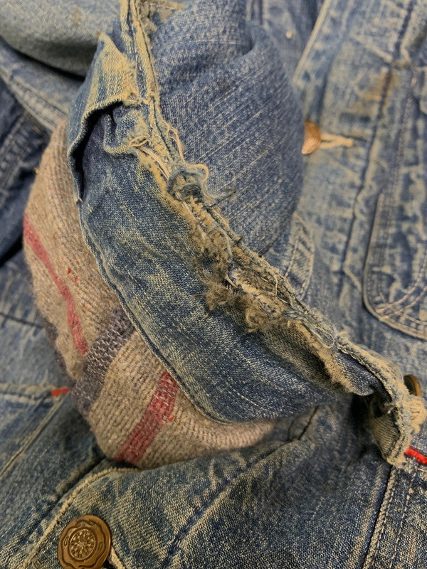 【現状渡し品】【メンズ】 VINTAGE 60S BLANKET LINING DENIM COVERALL ブランケット ライニング デニム カバーオール アウター 146-260915-jt-09-min サイズ:サイズ不明 下記参照 カラー:ライトインディゴ 万代Net店