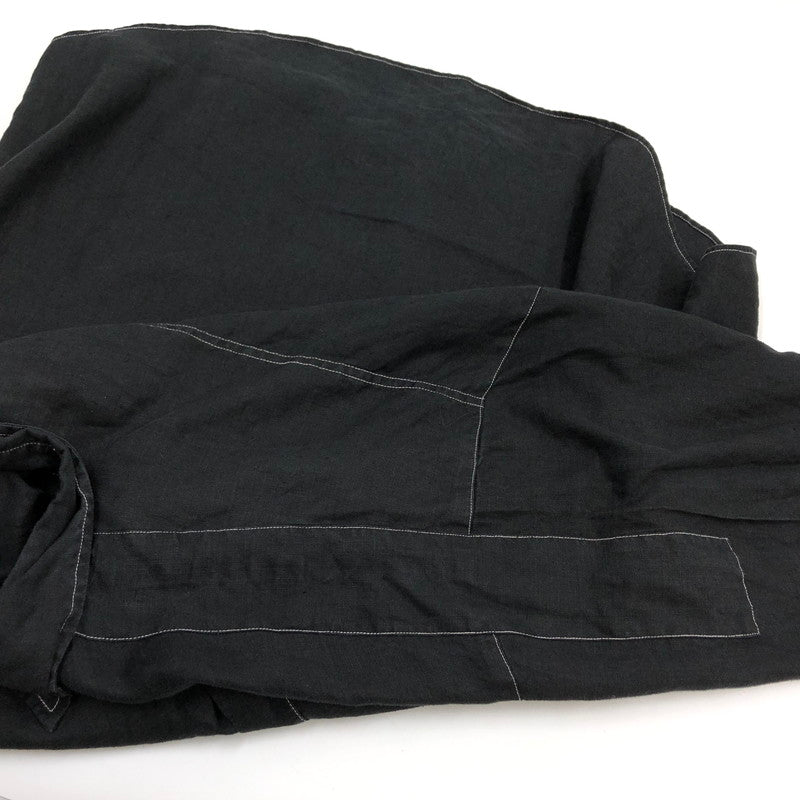 【現状渡し品】【メンズ】 GOOUCH リネンシャツ カジュアルシャツ 長袖 トップス 146-251214-hn-05-fur サイズ:M カラー:ブラック 万代Net店