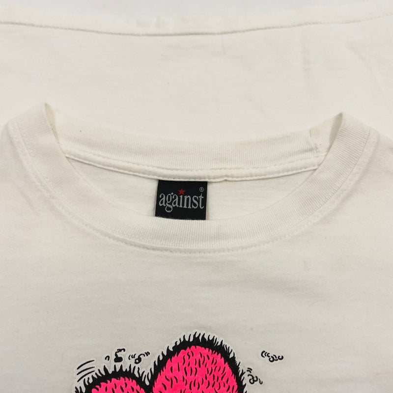 【現状渡し品】【メンズ】 AGAINST アゲインスト "RF RAT FINK" PRINT S/S TEE 半袖Tシャツ トップス 146-260812-hn-02-fur サイズ:不明 カラー:ホワイト 万代Net店