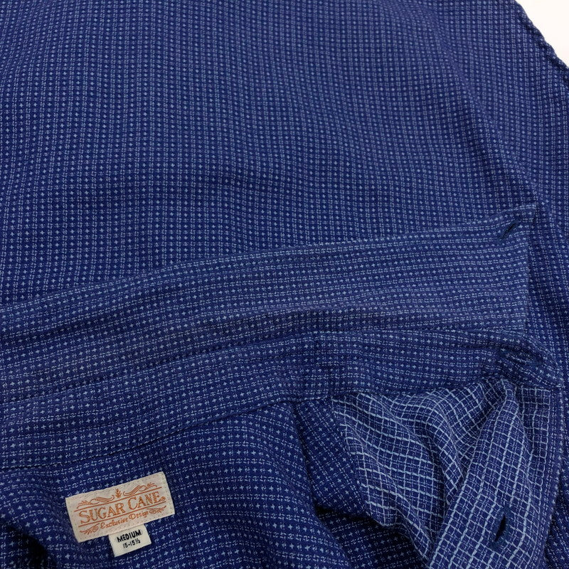 【現状渡し品】【メンズ】 SUGAR CANE シュガーケーン COTTON SHIRT コットンシャツ カジュアルシャツ 長袖 トップス 145-260304-hn-01-fur サイズ:M カラー:ブルー系 万代Net店