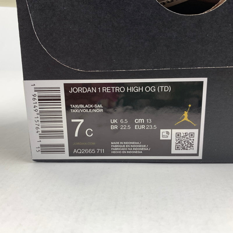 【中古美品】【キッズ】 NIKE ナイキ AQ2665-711 TD JORDAN 1 RETRO HIGH OG ジョーダン 1 レトロ ハイ キッズ スニーカー シューズ 靴 173-260304-mh-09-fuz サイズ:13 カラー:イエロー ブラック 万代Net店