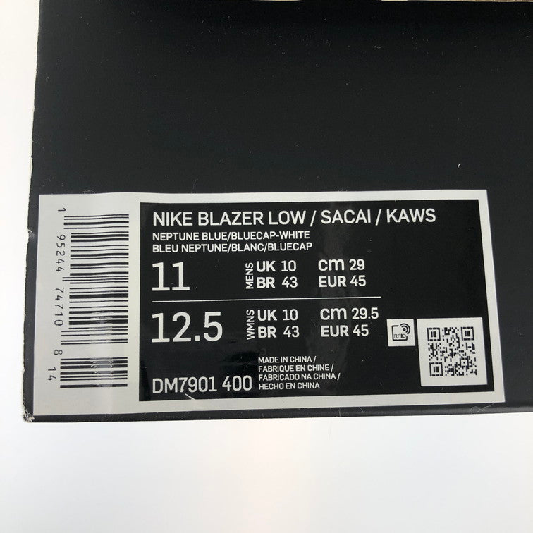 【中古美品】【メンズ】 NIKE ナイキ KAWS × SACAI × NIKE DM7901-400 BLAZER LOW NEPTUNE BLUE 160-250213-SY-01-iwa サイズ:29.0 カラー:BLUE 万代Net店