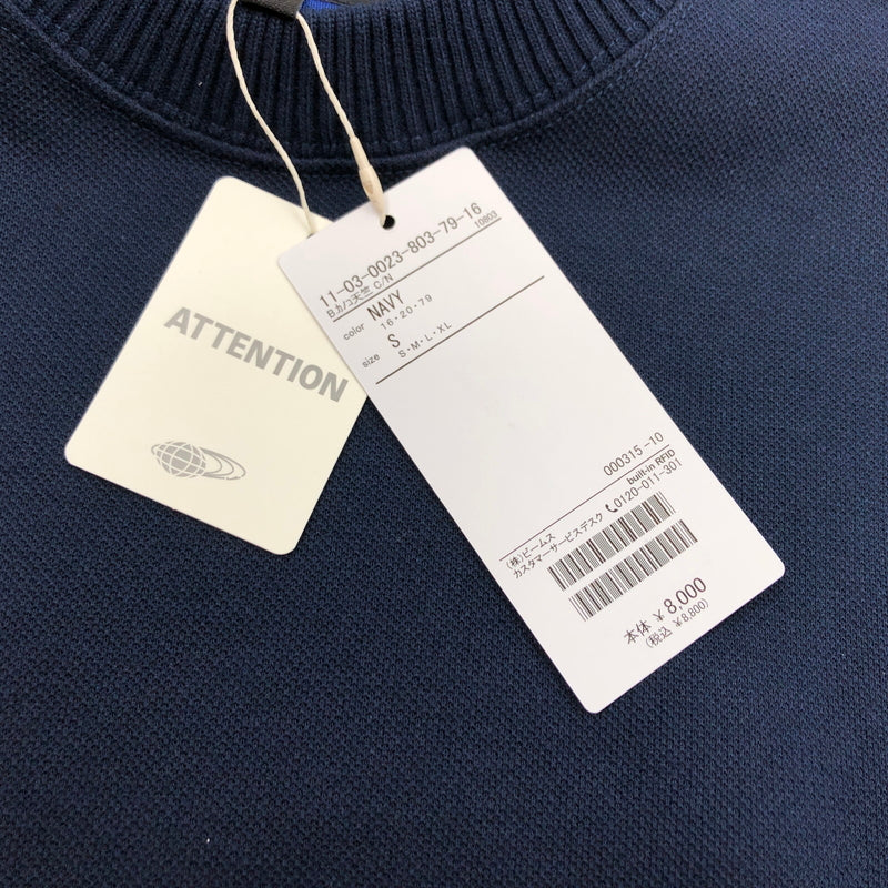 【中古美品】【メンズ】 BEAMS ビームス CREWNECK S/S TEE 11-03-0023-803 カノコ天竺 クルーネック 半袖Tシャツ トップス 147-260614-hn-05-fur サイズ:S カラー:ネイビー 万代Net店