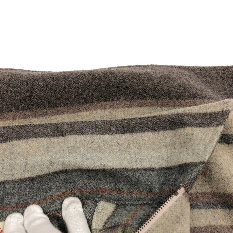 【中古品】【メンズ】 Neyries ネイリーズ ハーフジップシャツ ウール混 長袖 トップス 146-260318-hn-06-fur サイズ:L カラー:グレー/ブラウン系 万代Net店