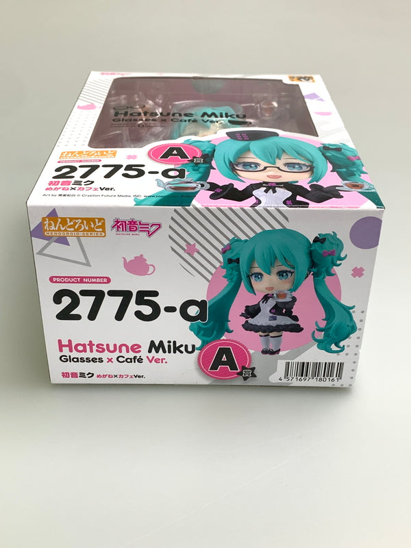 【中古美品】 グッスマくじ 初音ミク A賞 ねんどろいど 初音ミク めがね×カフェVer. フィギュア 053-260108-zi-28-min 万代Net店